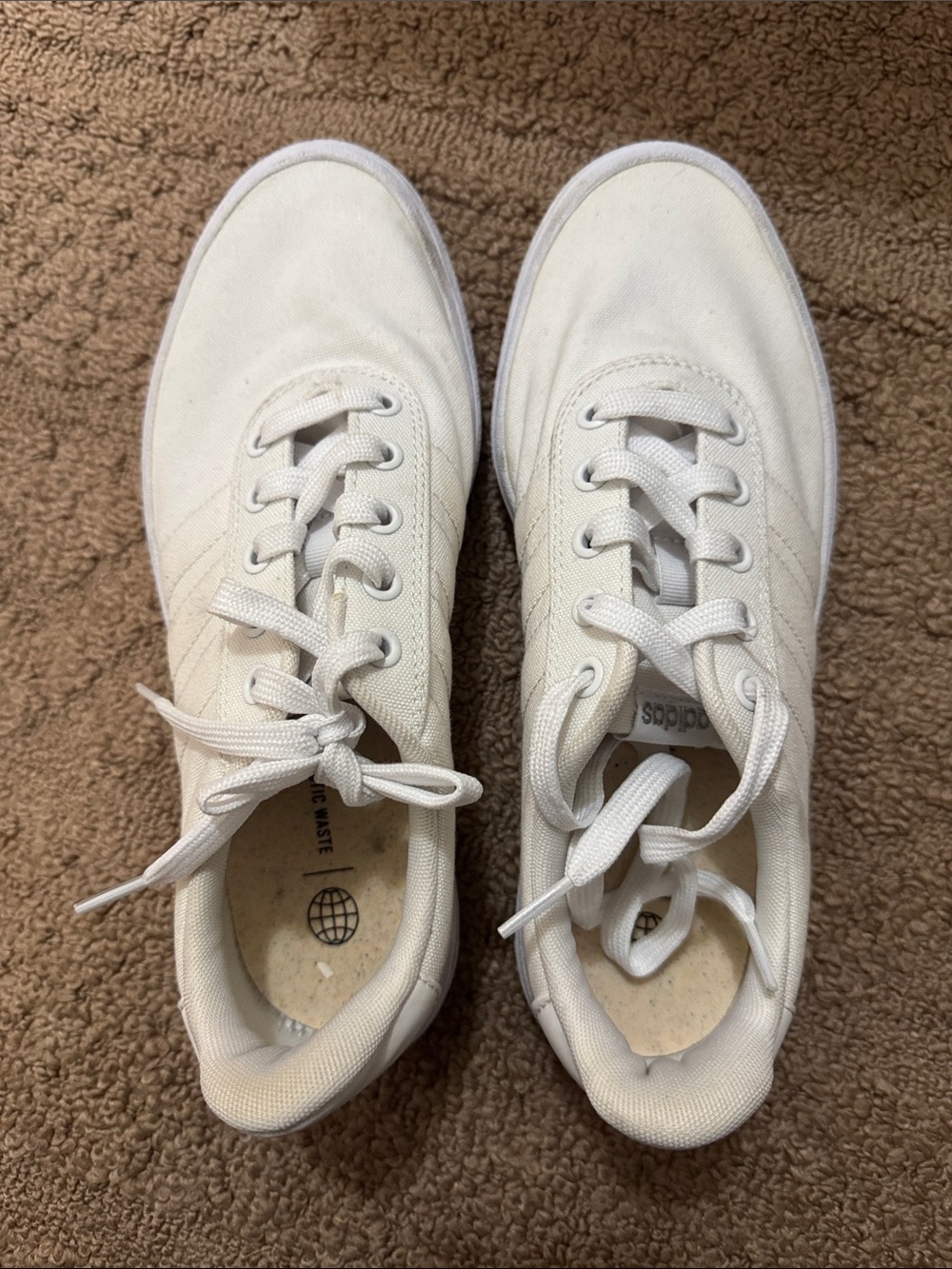 adidas White Low-Top Canvas Sneakers